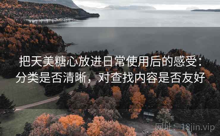 把天美糖心放进日常使用后的感受：分类是否清晰，对查找内容是否友好