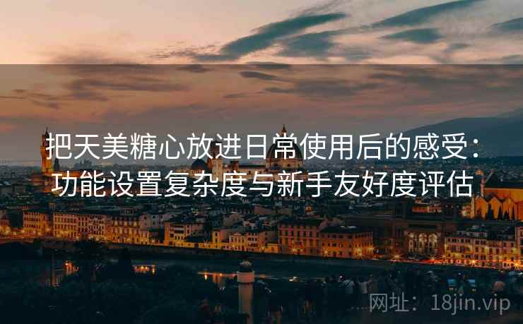 把天美糖心放进日常使用后的感受：功能设置复杂度与新手友好度评估