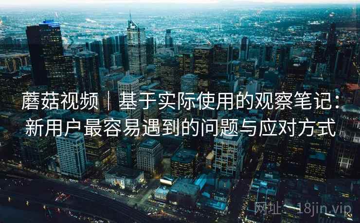 蘑菇视频｜基于实际使用的观察笔记：新用户最容易遇到的问题与应对方式