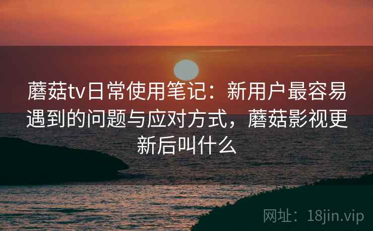 蘑菇tv日常使用笔记：新用户最容易遇到的问题与应对方式，蘑菇影视更新后叫什么