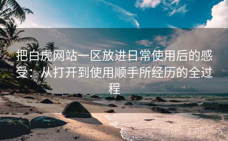 把白虎网站一区放进日常使用后的感受：从打开到使用顺手所经历的全过程